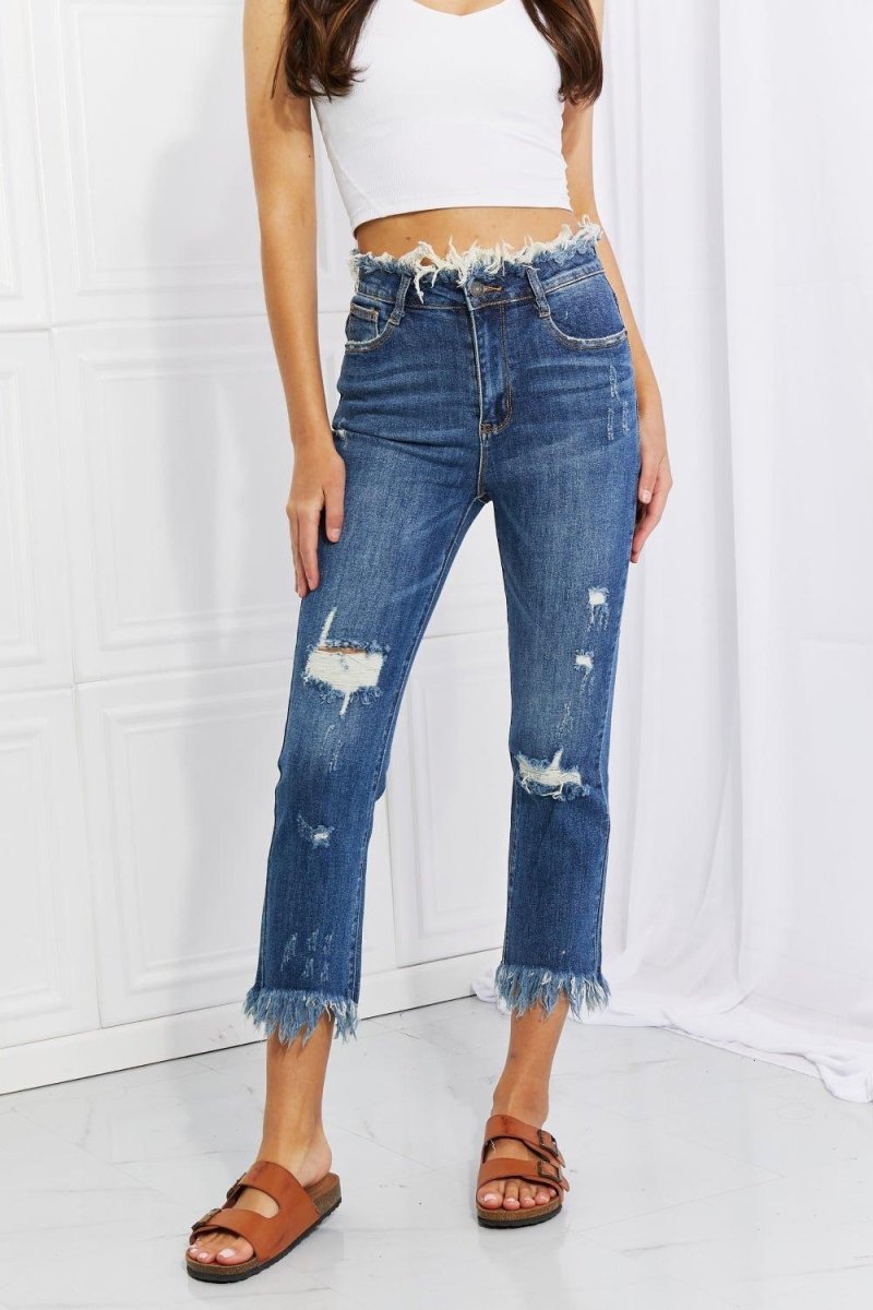 Chic Undone Straight Leg Jeans - Klazzi Fashion Boutique