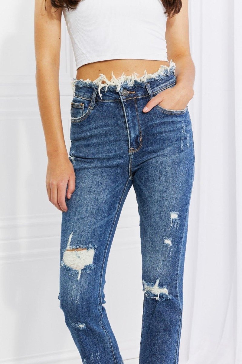 Chic Undone Straight Leg Jeans - Klazzi Fashion Boutique