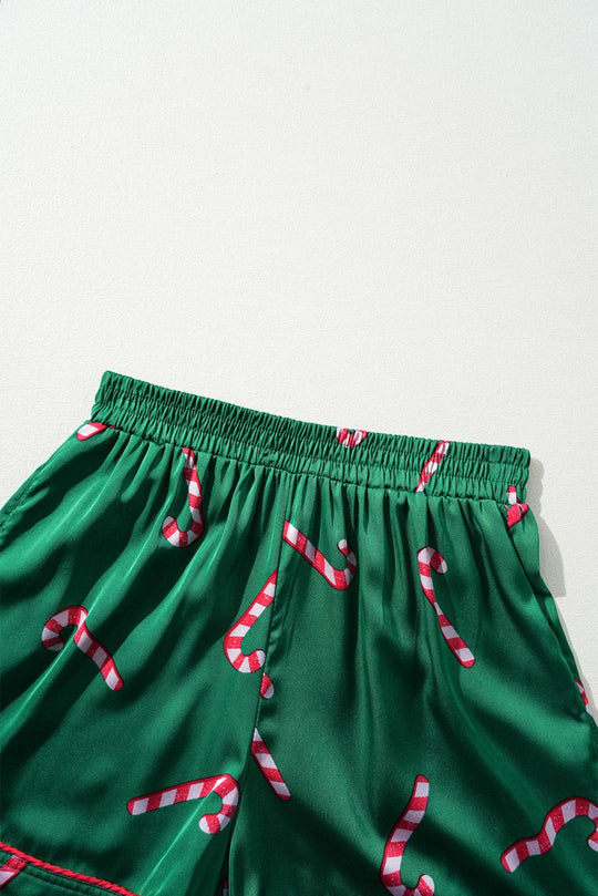 Christmas Candy Cane Shorts Set Pajamas - Klazzi Fashion Boutique