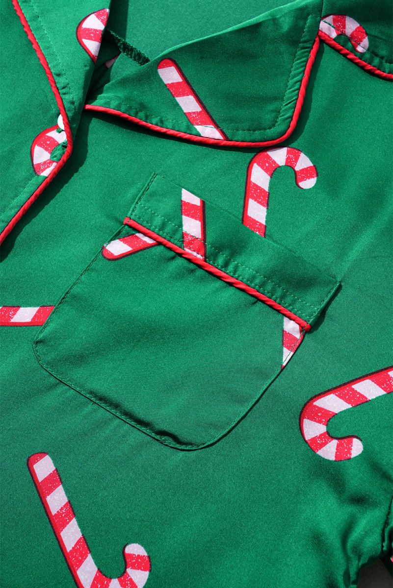 Christmas Candy Cane Shorts Set Pajamas - Klazzi Fashion Boutique