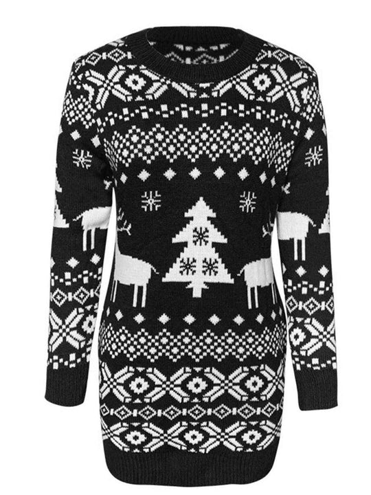 Christmas Element Mini Sweater Dress - Klazzi Fashion Boutique