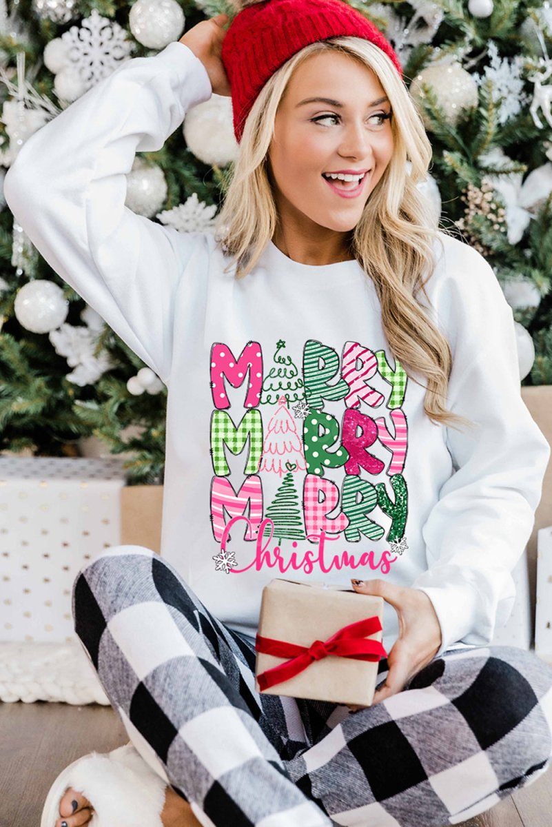 Christmas Merry, Merry, Merry Sweatshirt - Klazzi Fashion Boutique