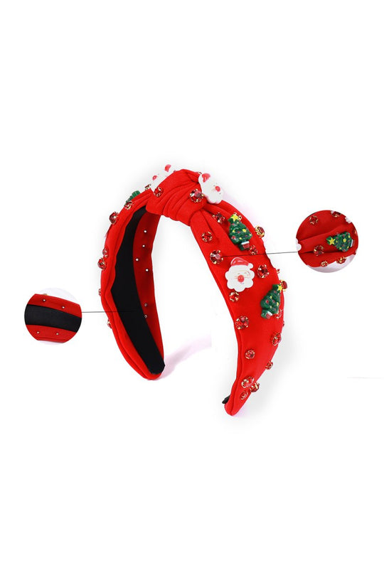 Christmas Rhinestone Icons Knotted Headband - Klazzi Fashion Boutique