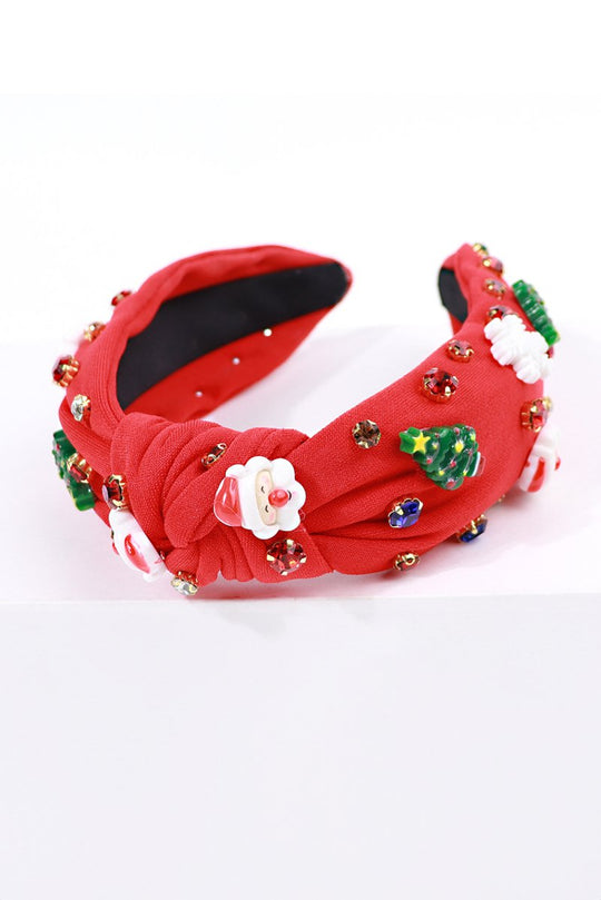 Christmas Rhinestone Icons Knotted Headband - Klazzi Fashion Boutique