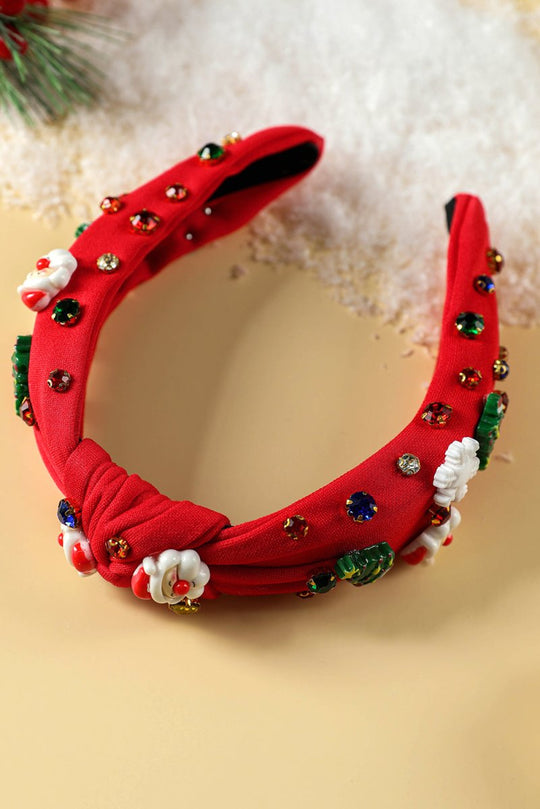 Christmas Rhinestone Icons Knotted Headband - Klazzi Fashion Boutique