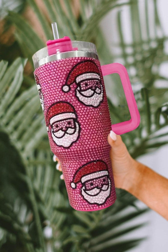 Christmas Santa Claus Rhinestone Thermos Cup - Klazzi Fashion Boutique