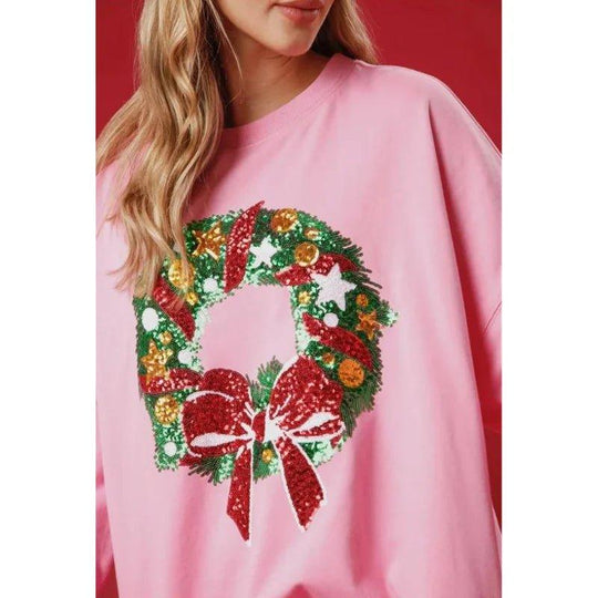 Christmas Sparkle Sequin Holiday Sweatshirt - Klazzi Fashion Boutique