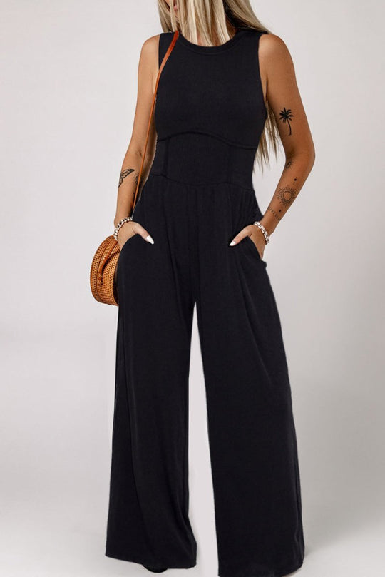 Cinched Waist Wide Leg Jumper Set - Klazzi Fashion Boutique