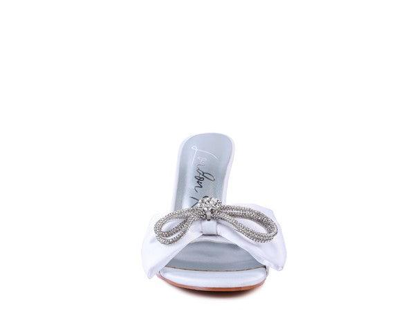 Cinderella White Satin Heeled Sandals