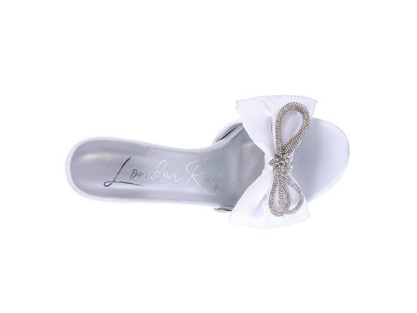 Cinderella White Satin Heeled Sandals