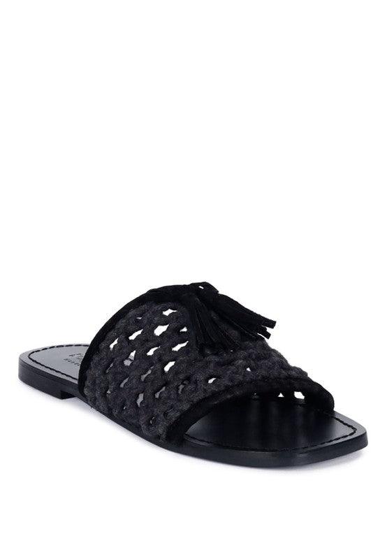 Cindy Tassel Flat Sandals - Klazzi Fashion Boutique