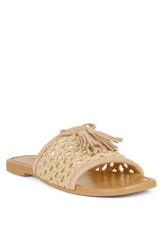 Cindy Tassel Flat Sandals - Klazzi Fashion Boutique