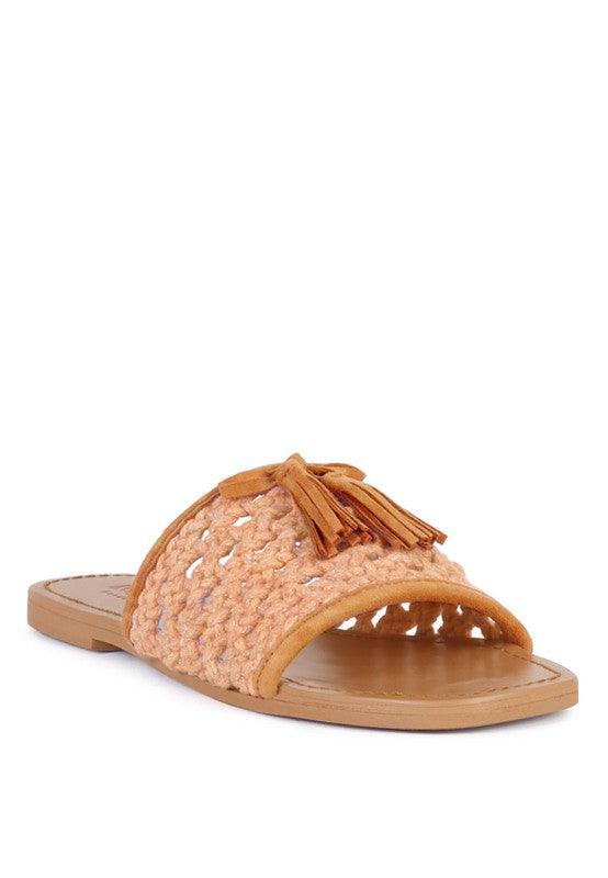 Cindy Tassel Flat Sandals - Klazzi Fashion Boutique