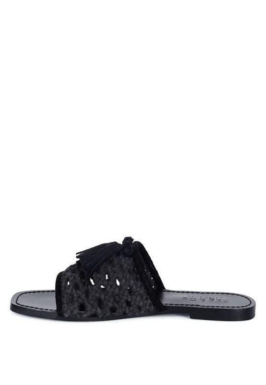 Cindy Tassel Flat Sandals - Klazzi Fashion Boutique