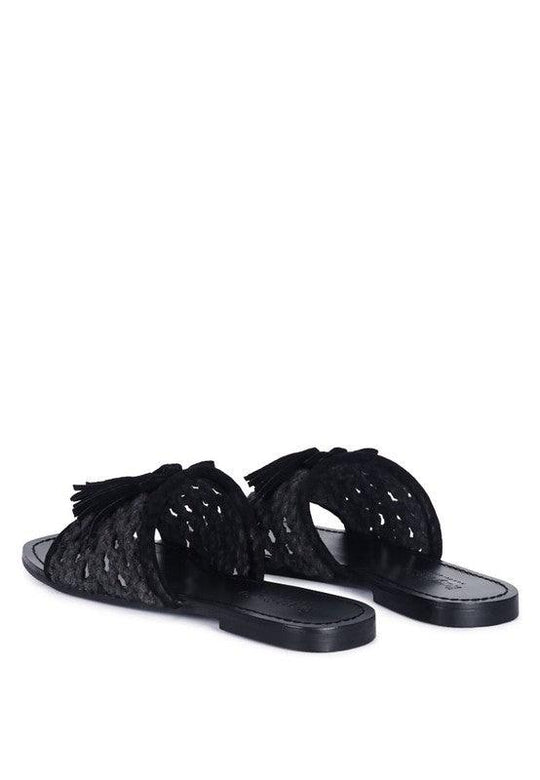 Cindy Tassel Flat Sandals - Klazzi Fashion Boutique