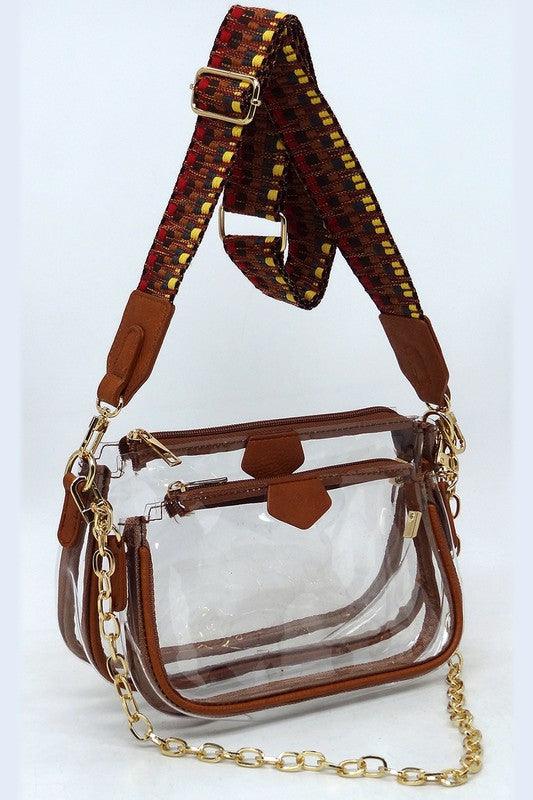 Clear Crossbody Bag Guitar Strap - Klazzi Fashion Boutique