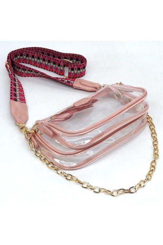 Clear Crossbody Bag Guitar Strap - Klazzi Fashion Boutique