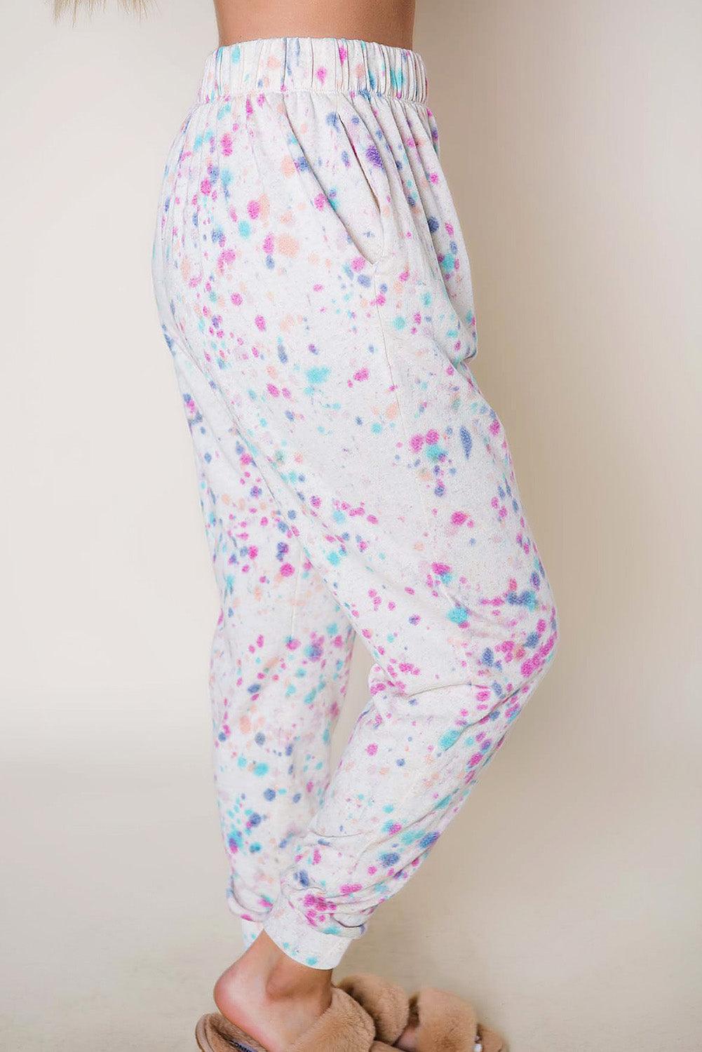 Confetti Tie- Dye Crop and Jogger Lounge Set - Klazzi Fashion Boutique