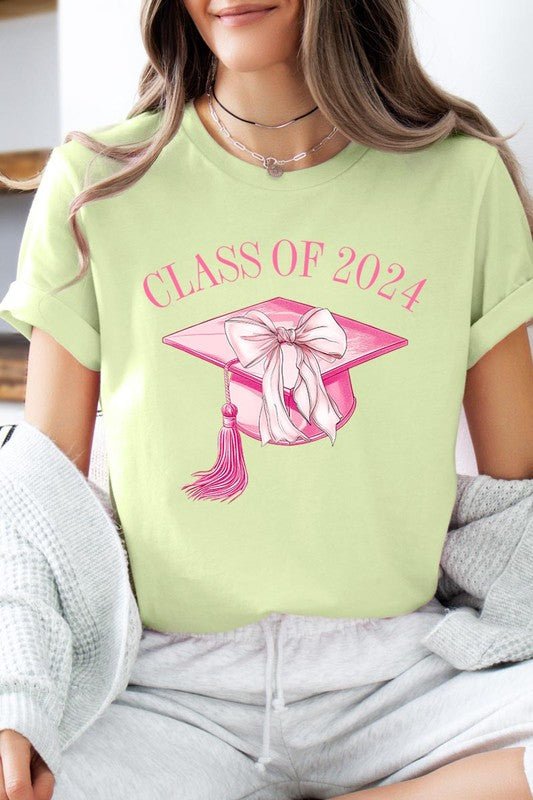 Coquette Bow "Class of 2024" Graphic T Shirts - Klazzi Fashion Boutique