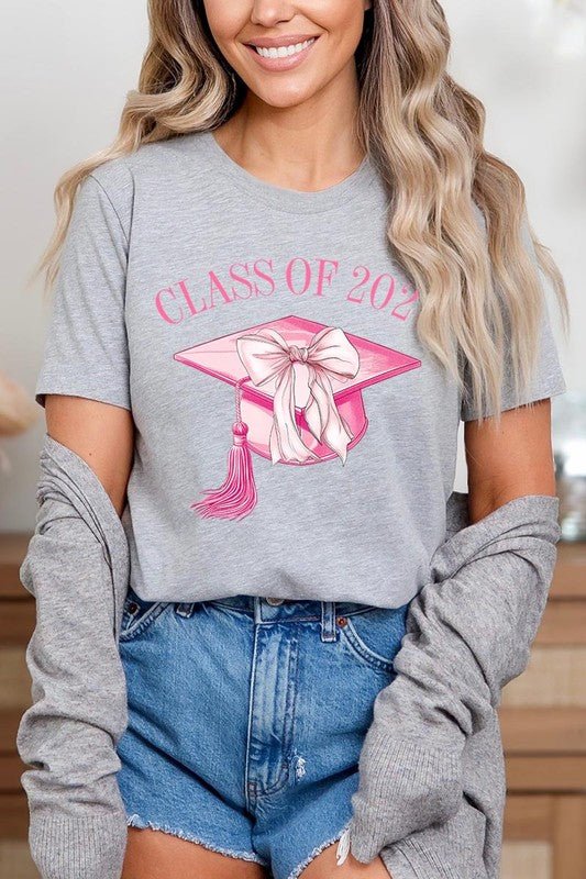 Coquette Bow "Class of 2024" Graphic T Shirts - Klazzi Fashion Boutique