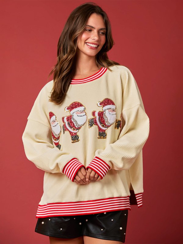 Cordory Christmas Sequin Sweatshirt - Klazzi Fashion Boutique