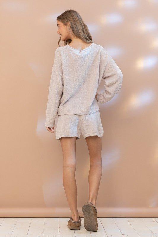 Cozy Soft Top with Shorts Set - Klazzi Fashion Boutique