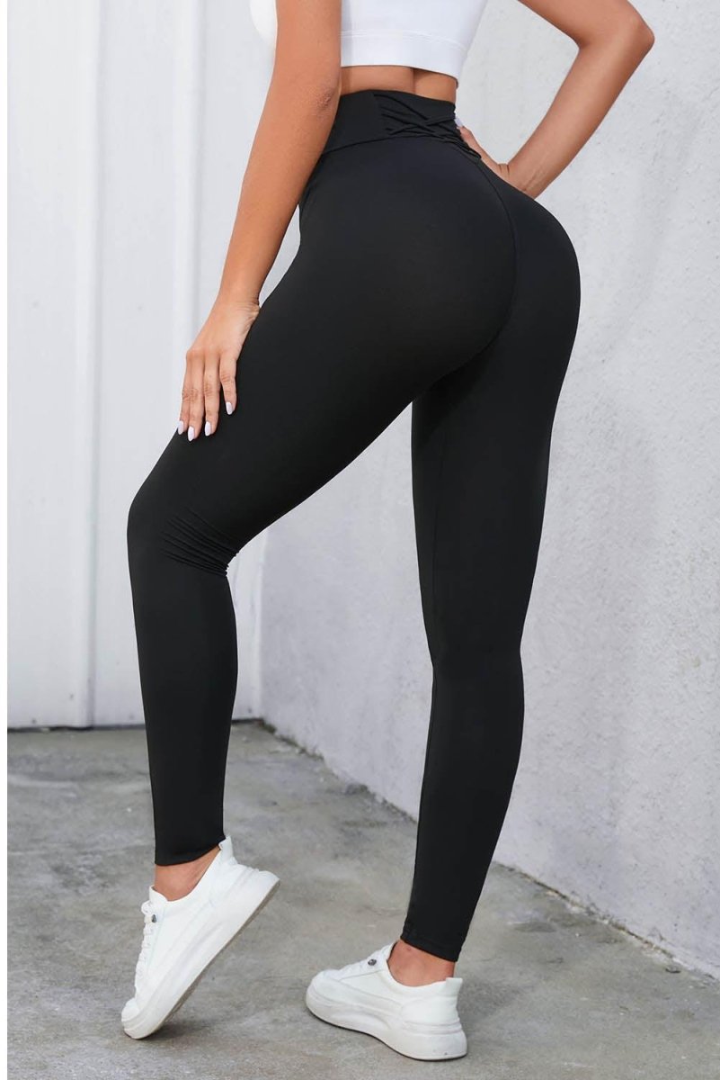 Crisscross Waistband Leggings - Klazzi Fashion Boutique