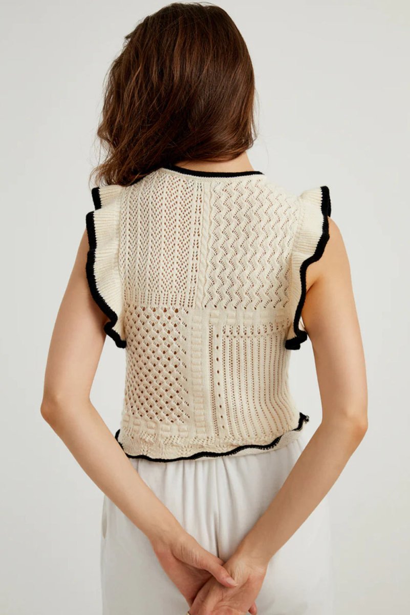 Crochet Chic Flounce Tank Top - Klazzi Fashion Boutique