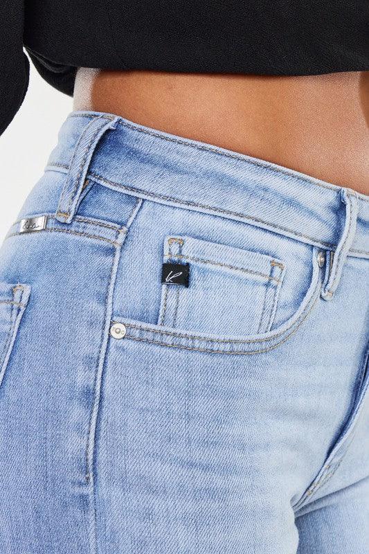 Crop High Rise Bootcut Denim Jeans - Klazzi Fashion Boutique