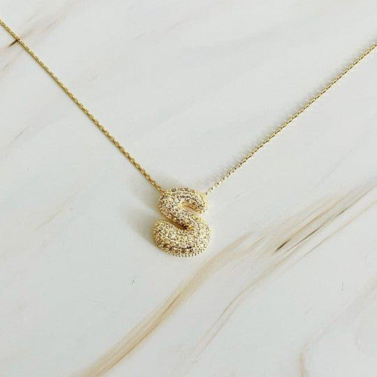 Crystal Bubble Letter Necklace