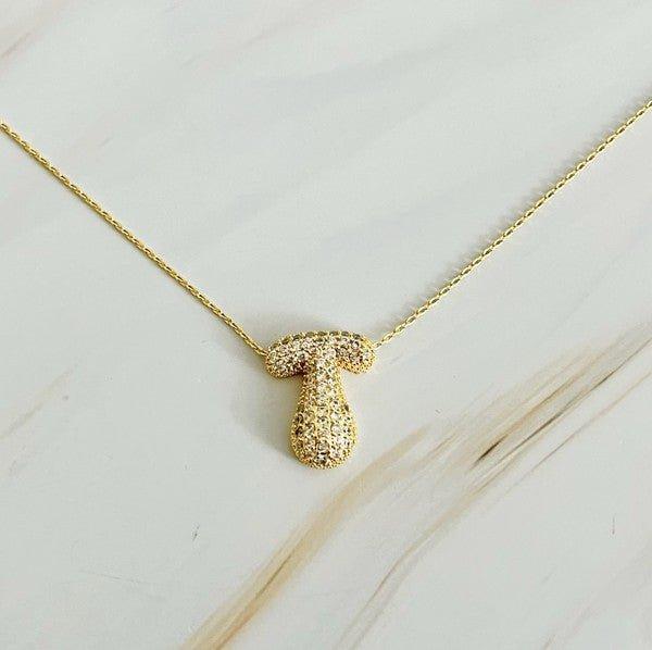 Crystal Bubble Letter Necklace