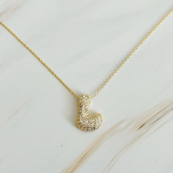 Crystal Bubble Letter Necklace