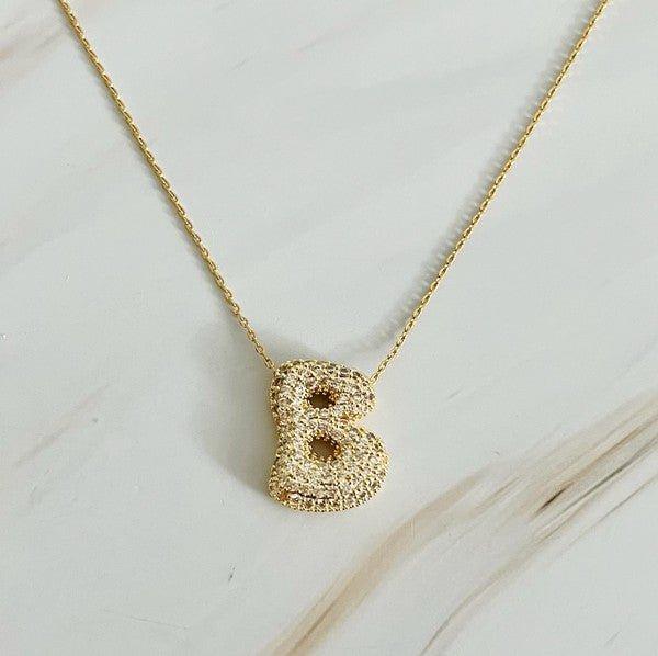 Crystal Bubble Letter Necklace