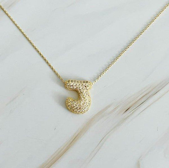 Crystal Bubble Letter Necklace