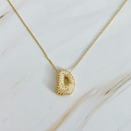 Crystal Bubble Letter Necklace