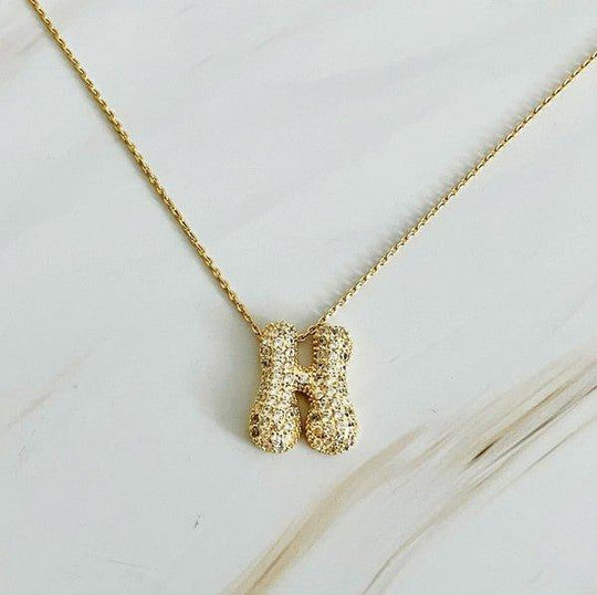 Crystal Bubble Letter Necklace