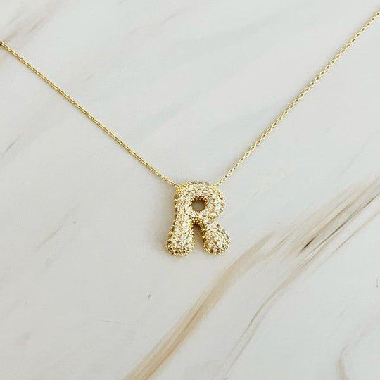 Crystal Bubble Letter Necklace