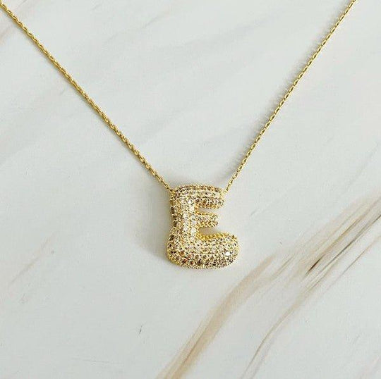 Crystal Bubble Letter Necklace