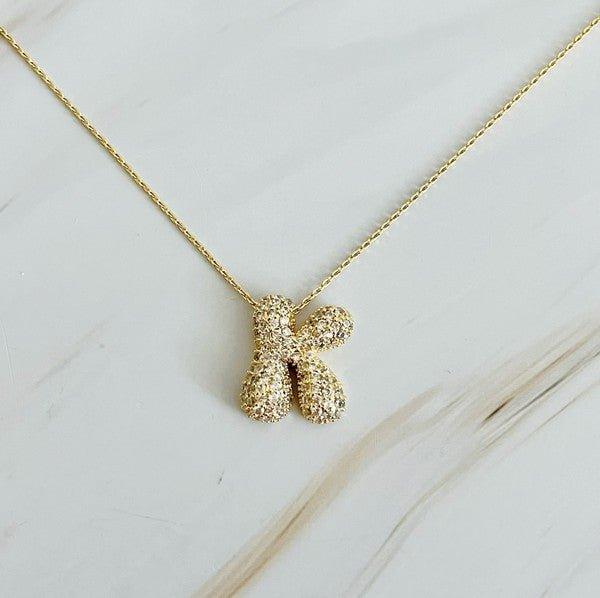 Crystal Bubble Letter Necklace