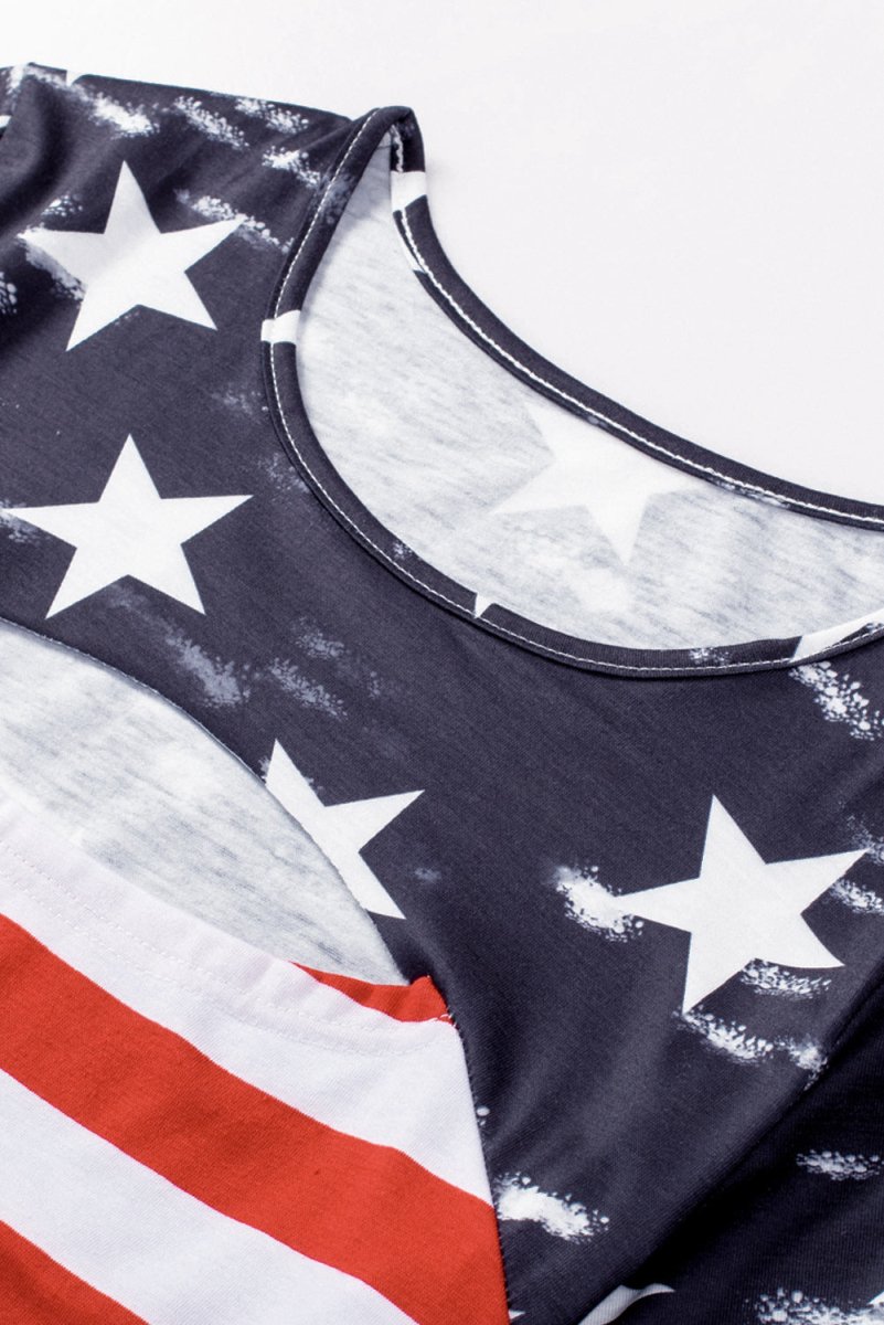 Cutout American Flag T-Shirt - Klazzi Fashion Boutique