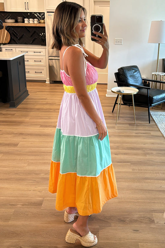 London Multicolor Long Flowy Maxi Dress