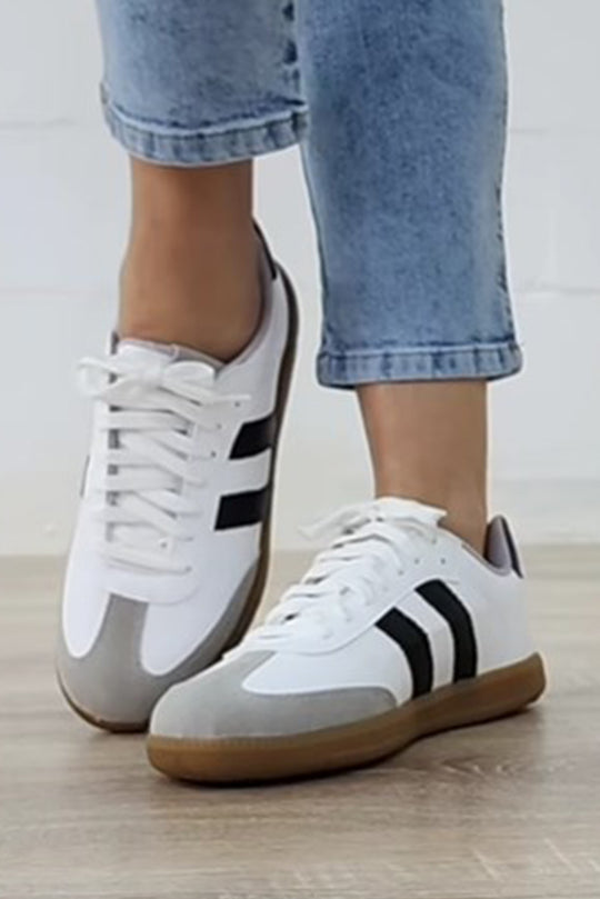 Black Striped Fashion Sneakers