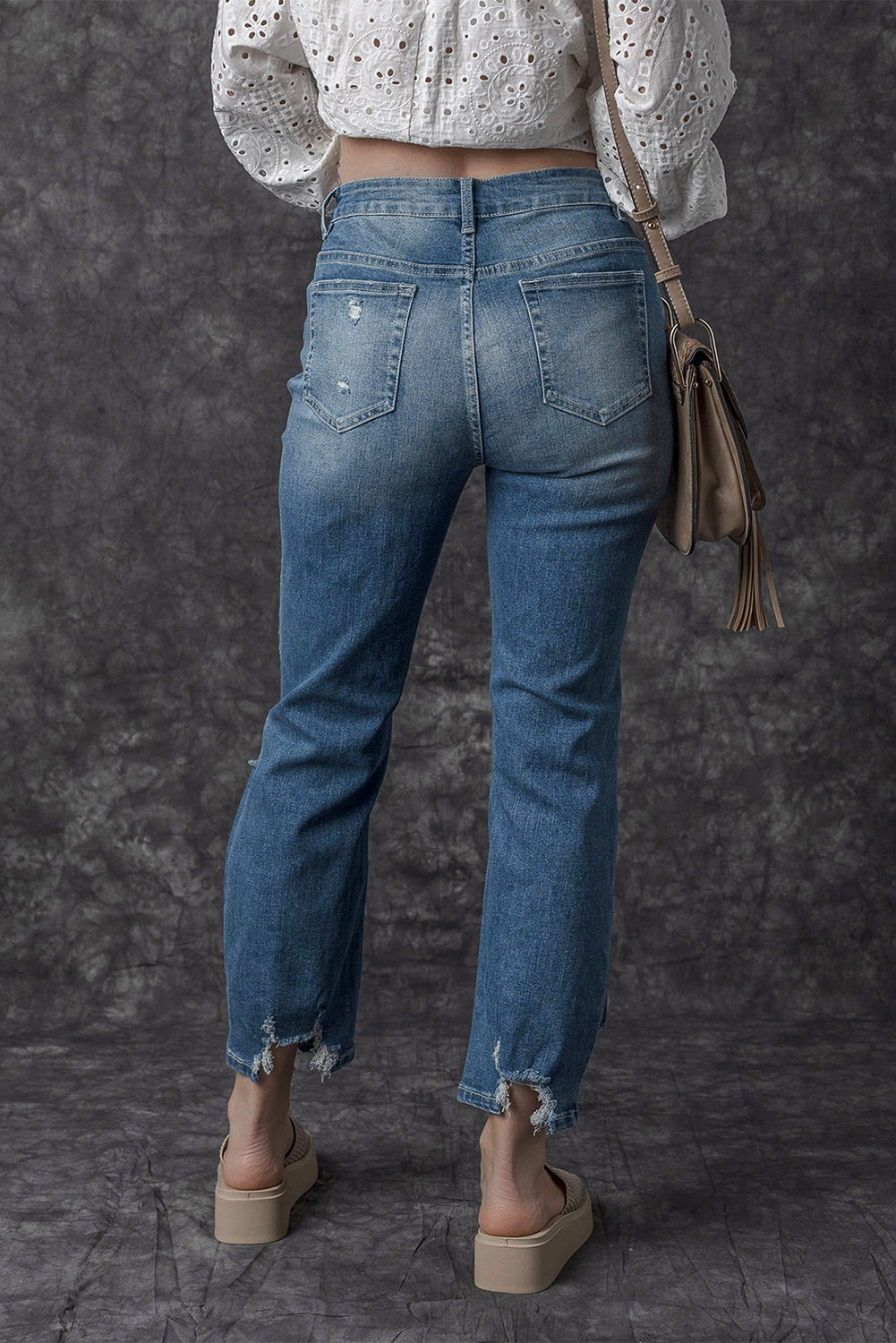 Distressed Ripped Knee Hole Denim