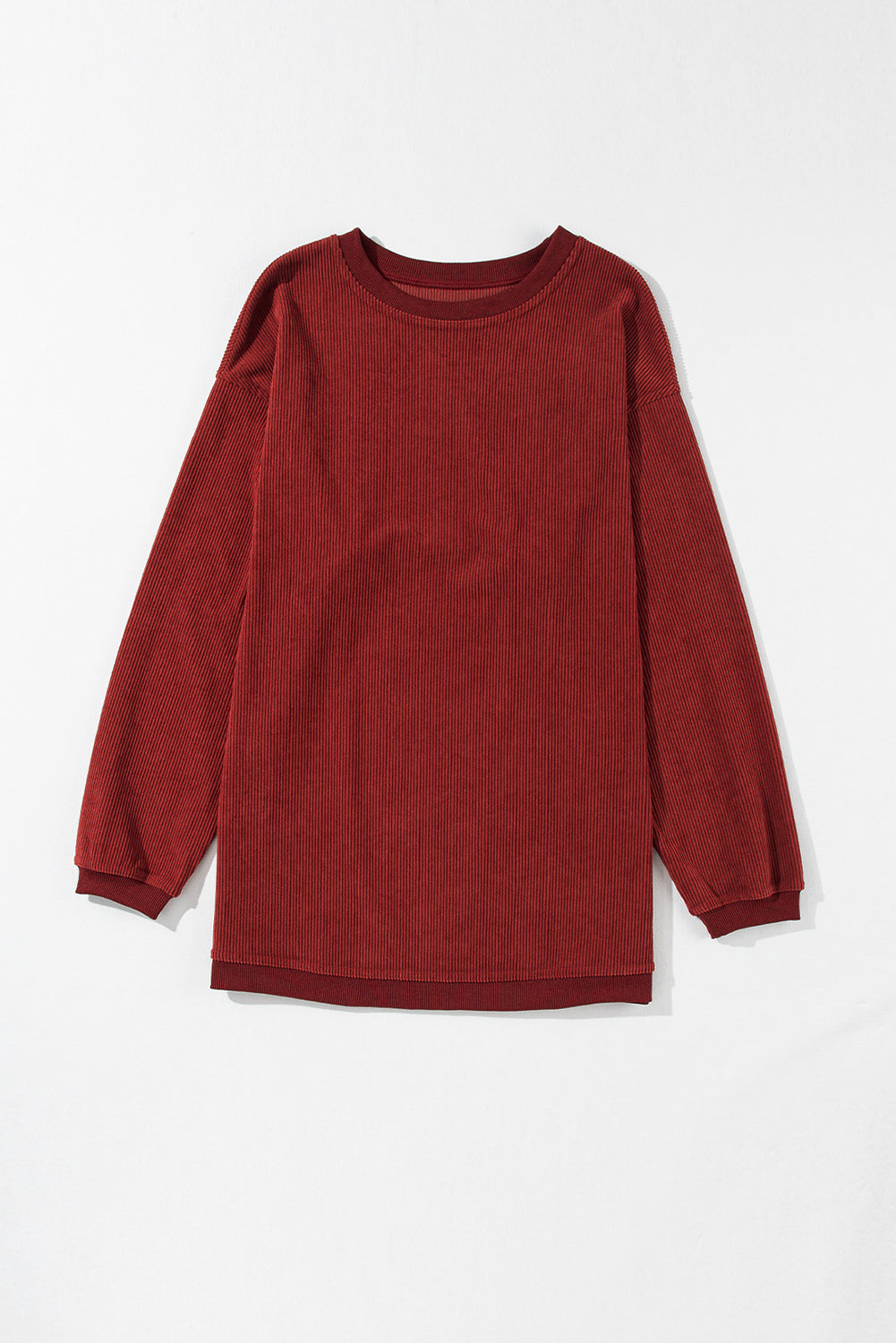 Slouchy Ribbed Corduroy Oversized Sweatshirt