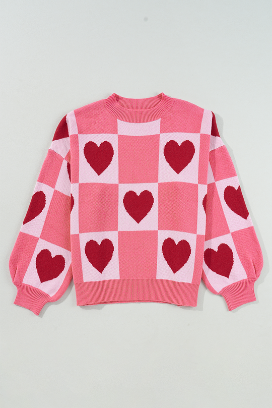 Plus Size Love Hearts Valentine Sweater