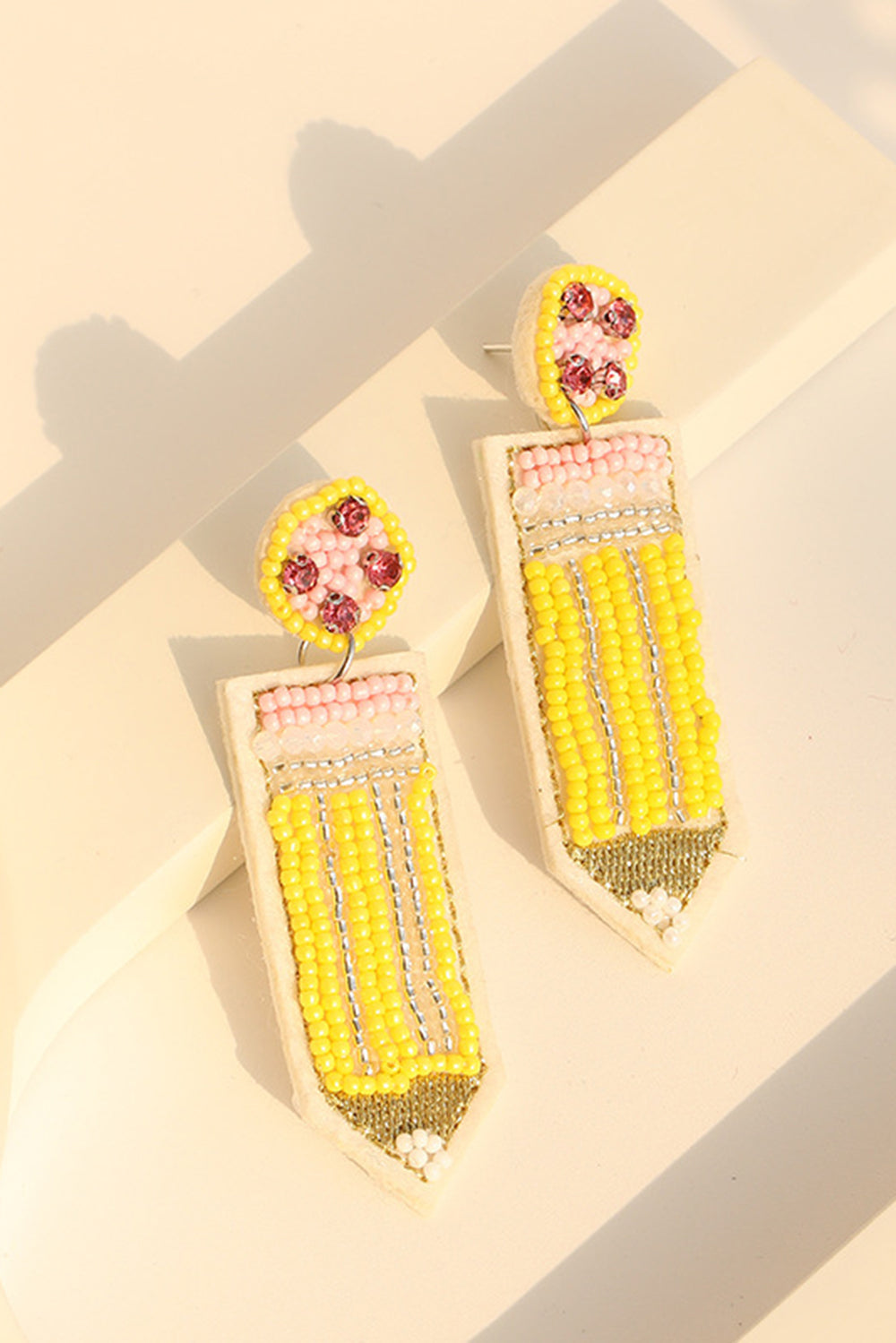 Teacher Beaded Pencil Earrings