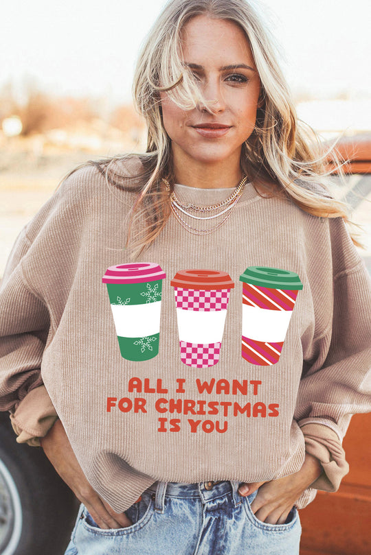 Tan "All I Want For Christmas Is You" Sweatshirt