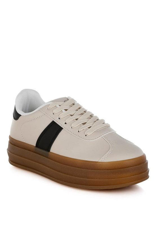 Leather Knockout Lace-Up Sneakers