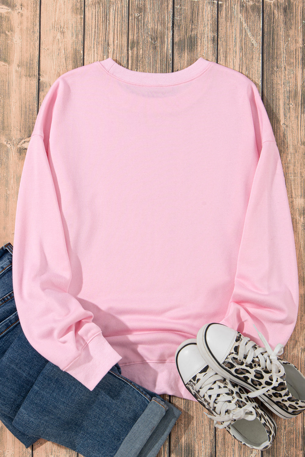 Pink and Red Leopard Bowknot Sweatshirt