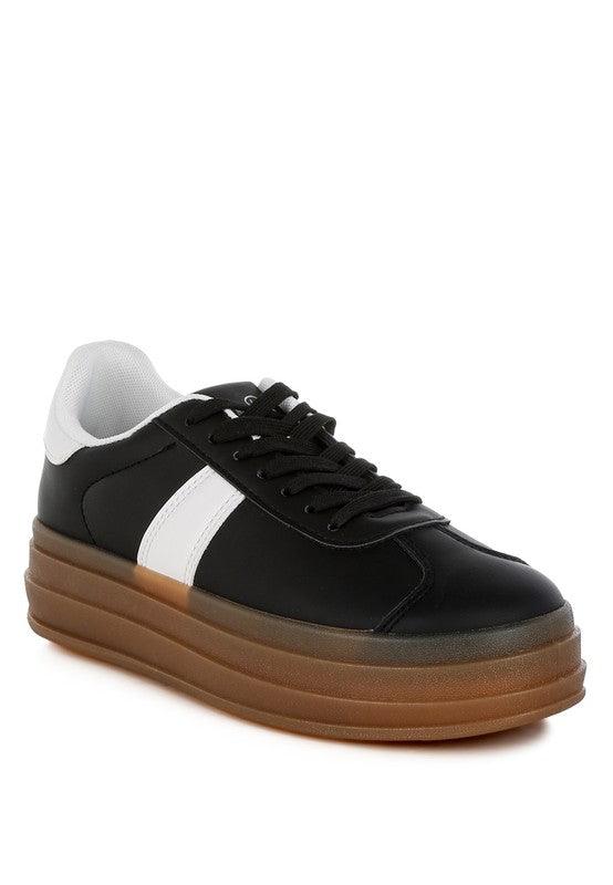 Leather Knockout Lace-Up Sneakers